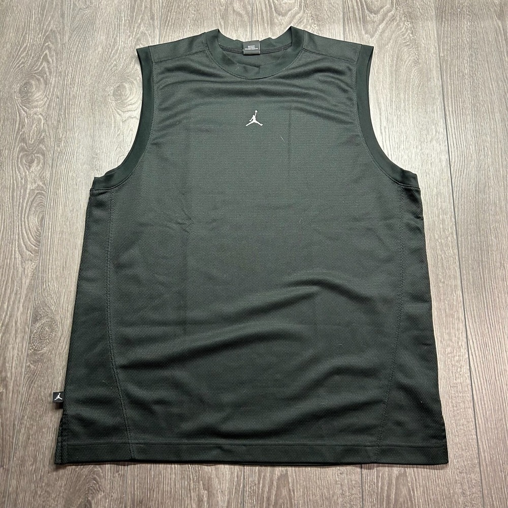 Jordan Mens Black Mesh Sleeveless Basketball Tank Top Jumpman 20th Anniv XL